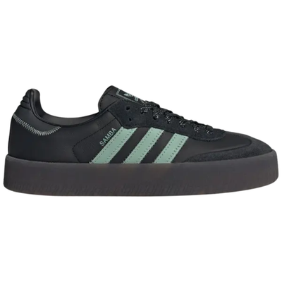 Adidas Originals Women's Black/Hazy Green Sambae Sneakers, IE9110 (No Box)