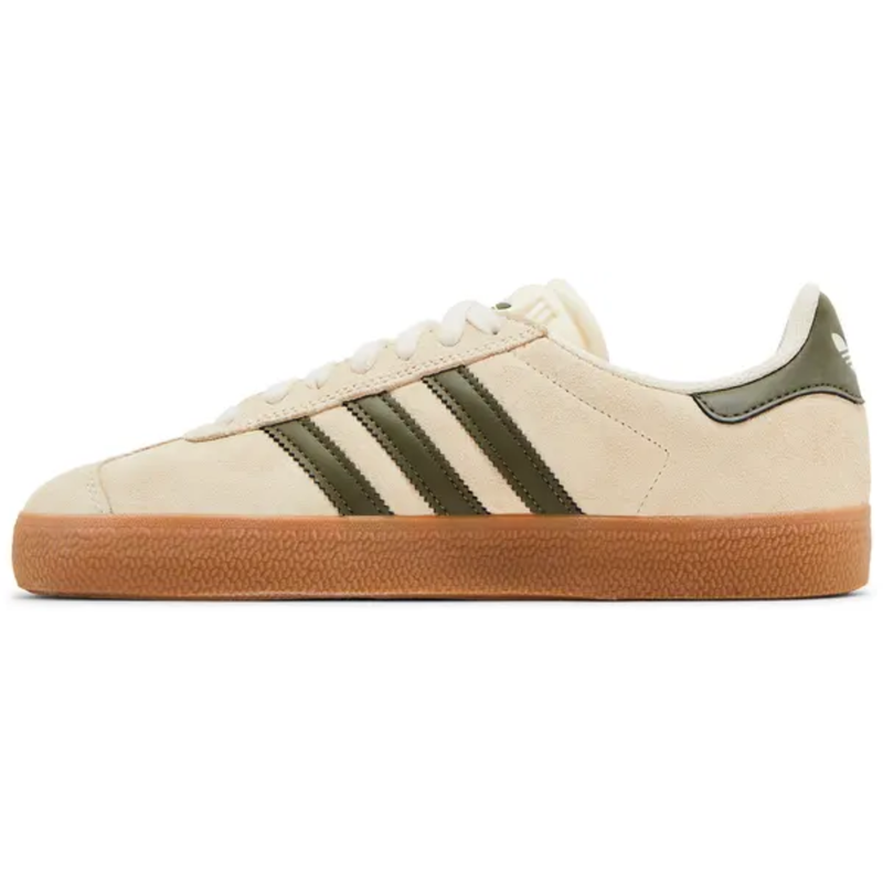 Adidas Originals Men's Cream/Olive Gazelle ADV Sneakers, IH3351 (No Box)