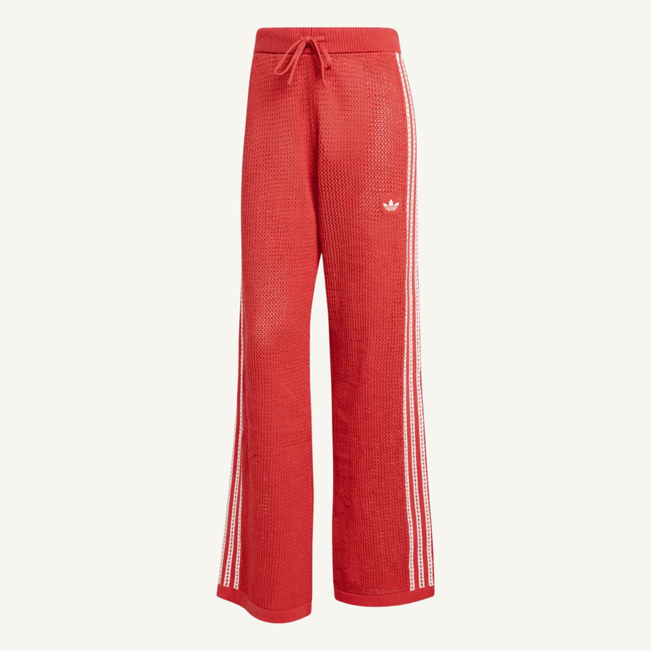 Adidas Originals Women's Red Firebird Crochet Track Pants, KC6492
