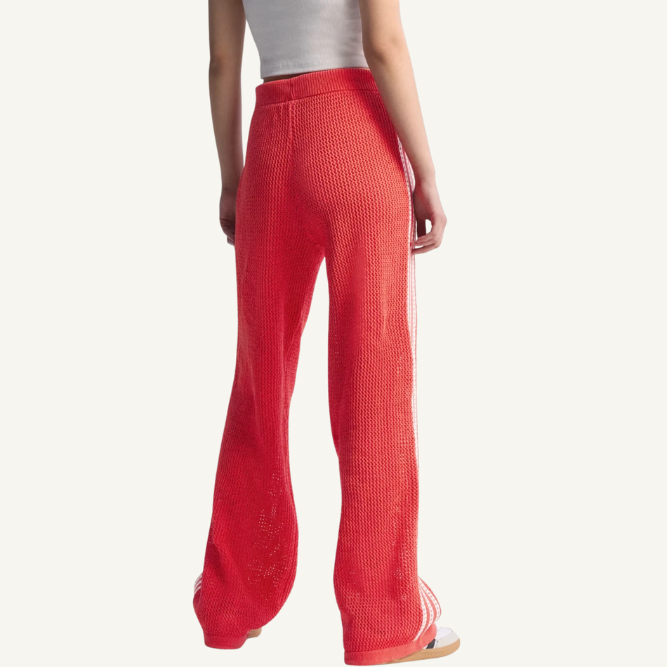 Adidas Originals Women's Red Firebird Crochet Track Pants, KC6492