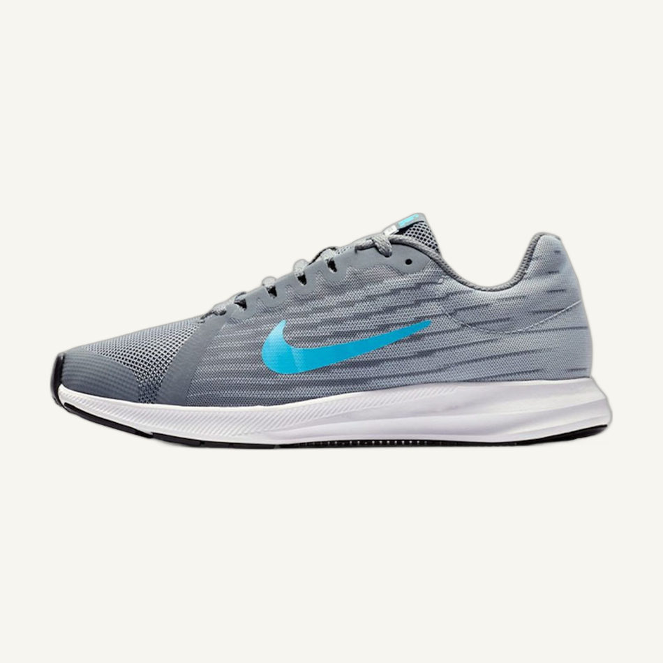 Nike Gradeschool Cool Grey/Blue Fury Downshifter 8 Running Shoes, 922853 012