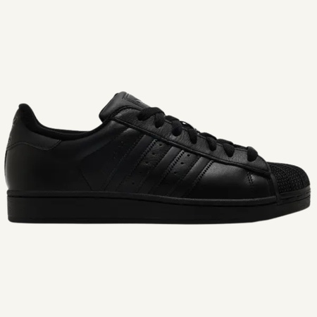 Adidas Men's All Black Superstar II Sneakers, JI0081