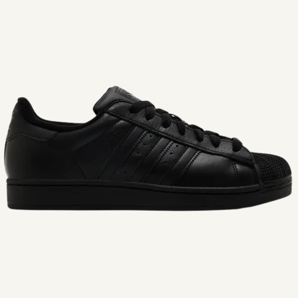 Adidas Men's All Black Superstar II Sneakers, JI0081