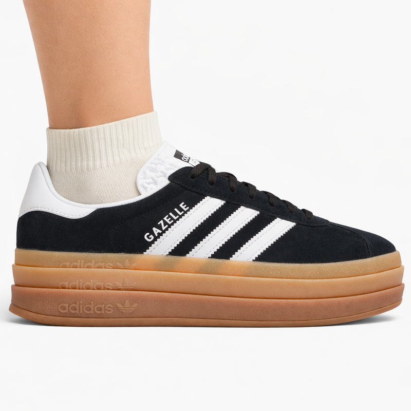 Adidas Originals Women's Black/Gum Gazelle Bold Sneakers, IE0876 (No Box)