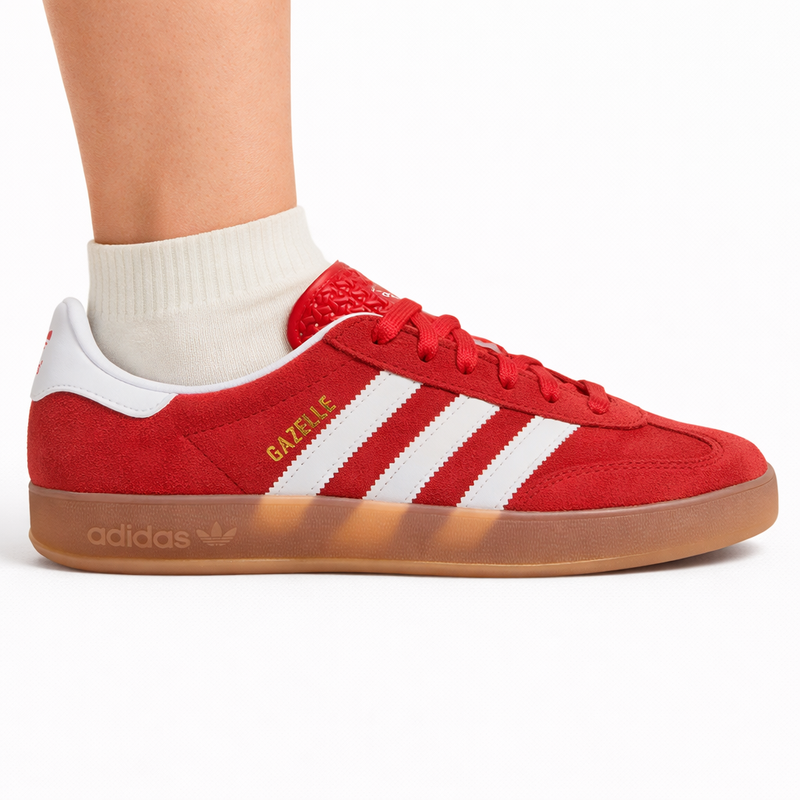 Zapatillas de interior Adidas Originals Gazelle rojas para hombre, JI2063