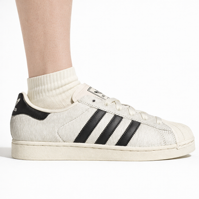Zapatillas Adidas Originals Superstar II blancas con pelo de poni para mujer, JQ7418