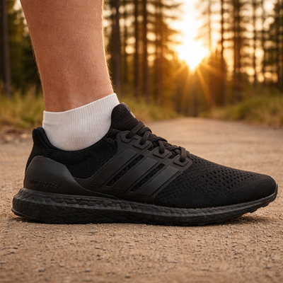 Adidas Men's Ultraboost 1.0 Running Sneakers, Triple Black, HQ4199 (Damaged Box)