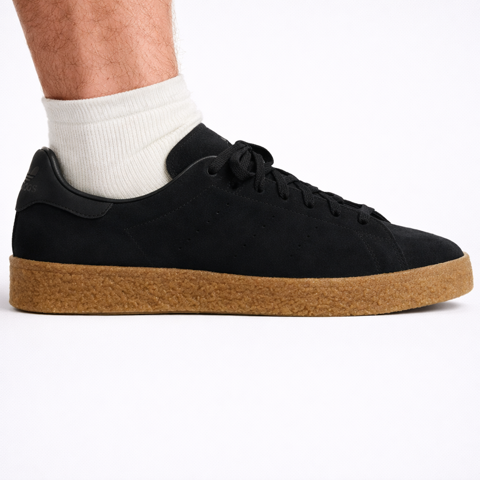 Adidas Men's Black Stan Smith Crepe Sneakers, FZ6439 (No Box)