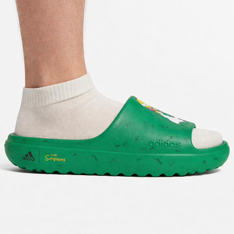 Adidas Mens Green Homer Simpson x Adidas Adilette, HQ2581