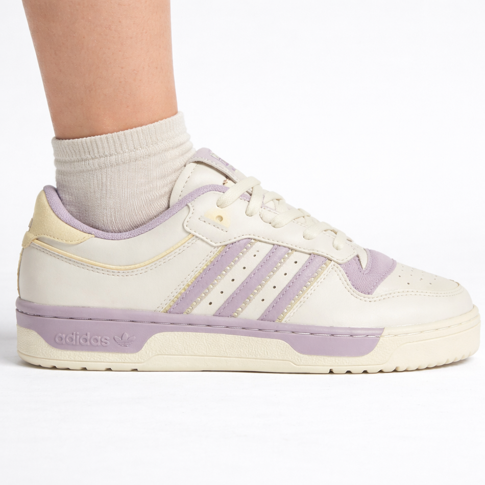 Zapatillas bajas Adidas Originals Rivalry 86 para mujer, color crema/morado, IF4664 (sin caja)