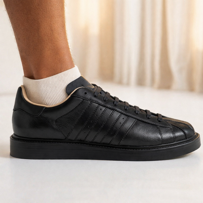 Adidas Originals Mens Black Superstar Lux Made in Italy Shoes, IH4681