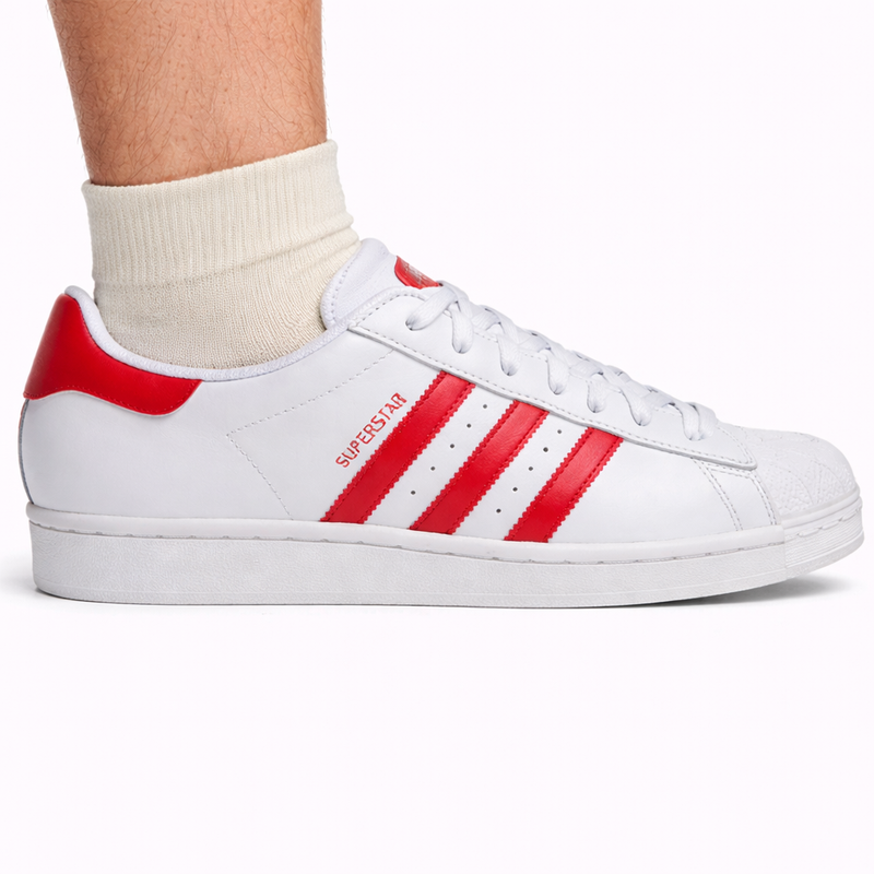 Zapatillas Adidas Originals Superstar blancas/rojas para hombre, IG9367 (sin caja)