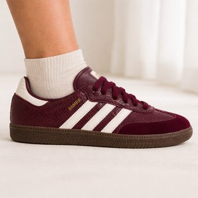 Adidas Originals Women's Maroon Snakeskin Samba OG Sneakers, IH3979