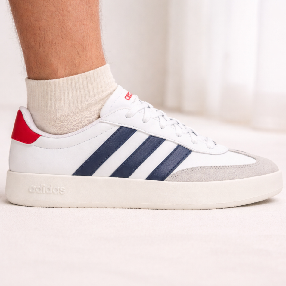 Adidas Men's White/Navy/Red Barreda Sneakers, IH1228