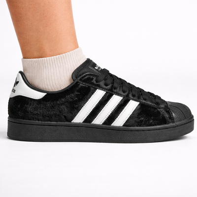 Adidas Originals Women's Black/Pony Hair Superstar 2 Sneakers, JH9475 (No Box)