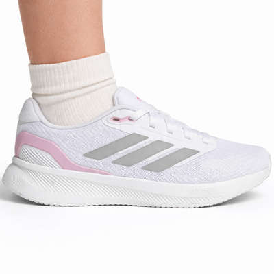Zapatillas Adidas Runfalcon 5 para mujer, blancas, rosas y grises, JI3981 (sin caja)