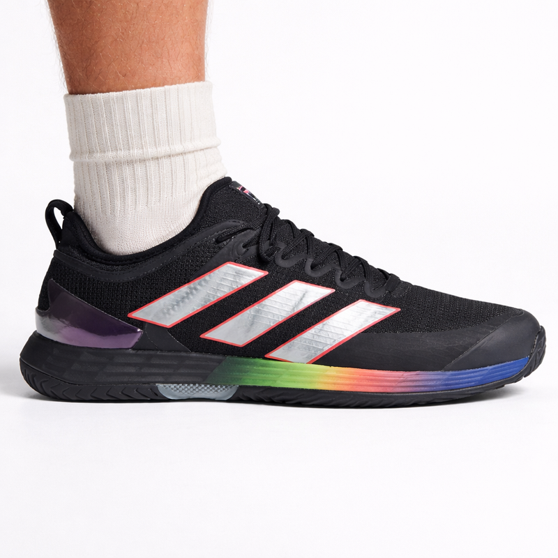 Zapatillas Adidas Adizero Ubersonic 4 para hombre, color negro/plateado/rojo, GY3999 (sin caja)