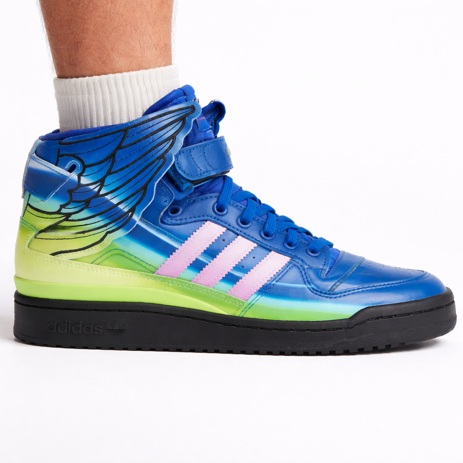 Adidas Men's Blue Jeremy Scott x Forum Wings 4.0 Sneakers, GY4421 (No Box)