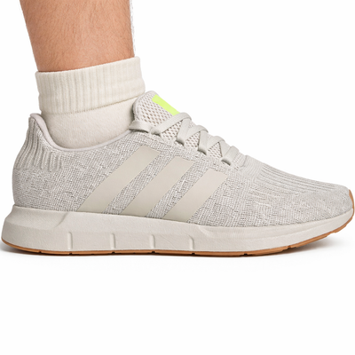 Adidas Men's Grey Swift Run 1 'Aluminium Lucid Lemon' Sneakers, IF3986 (No Box)