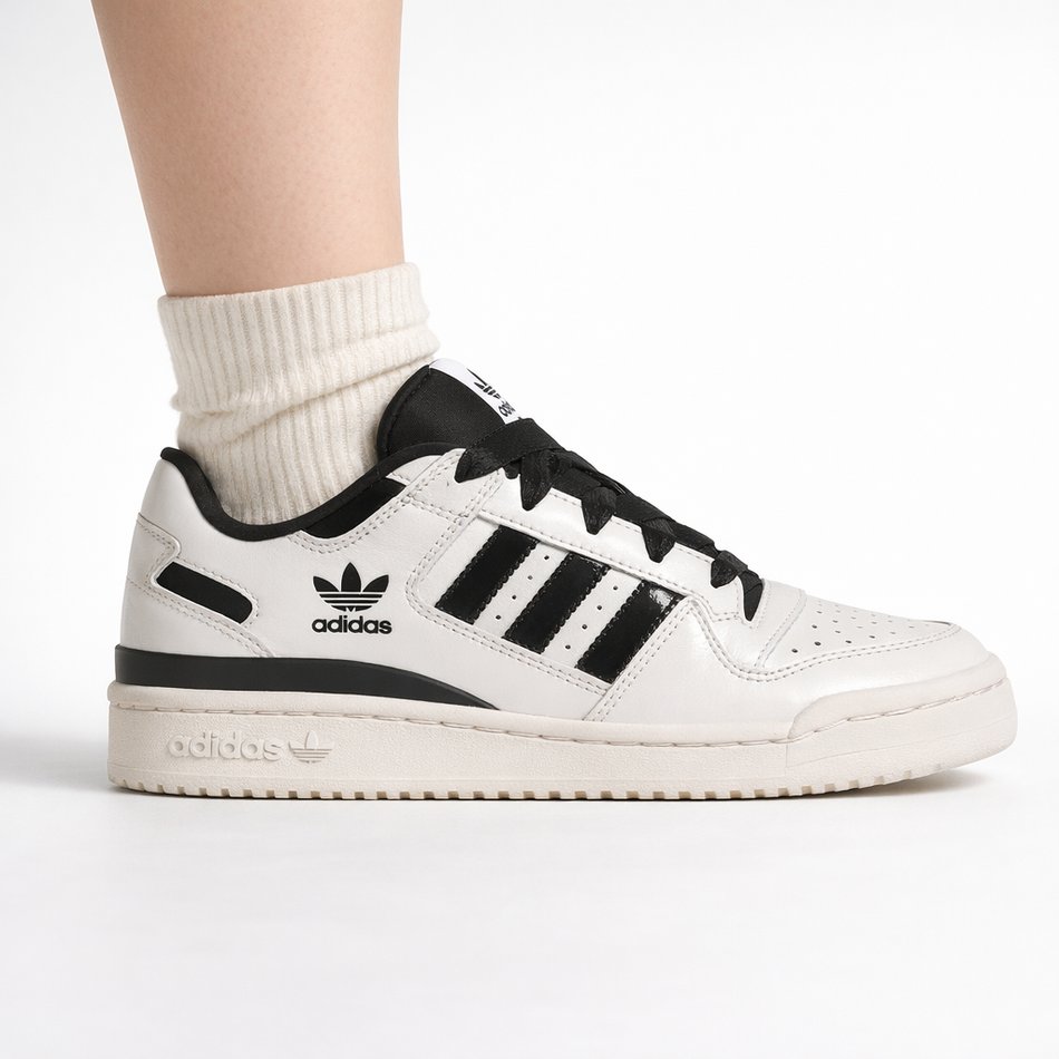Zapatillas Adidas Originals Forum Low CL para mujer, blancas y negras, JR0499 (sin caja)