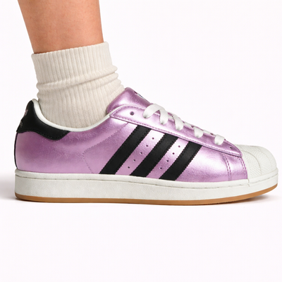 Adidas Originals Women's Purple/Black/White Superstar 2 Shoes, JS4008 (No Box)