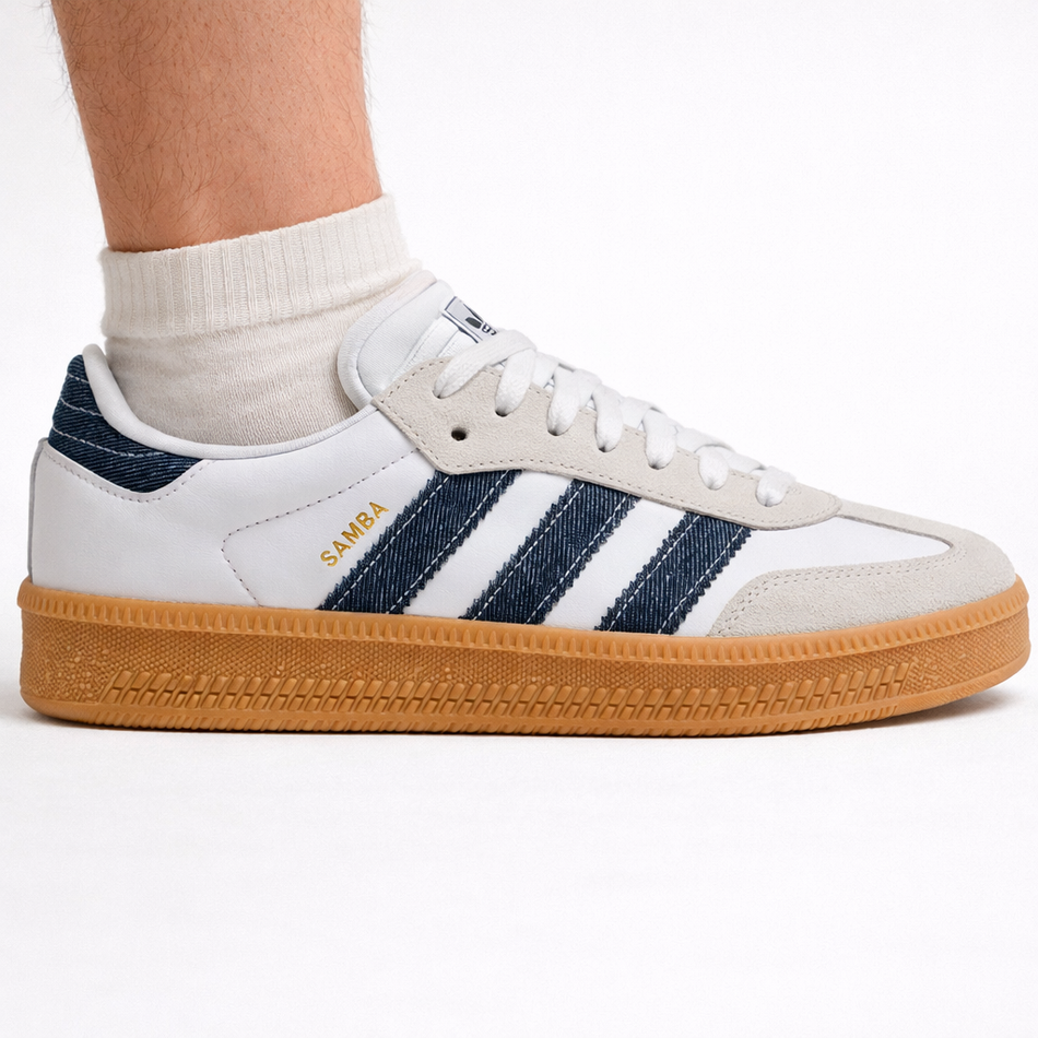 Zapatillas Adidas Originals Samba XLG blancas/azules para hombre, JQ7440 (sin caja)