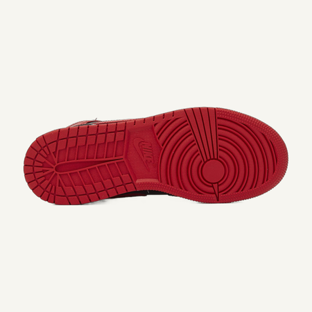 Jordan Kids Black/Fire Red Air Jordan 1 Mid Sneakers, DQ8423 060