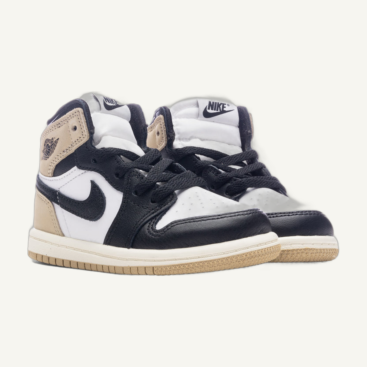 Jordan Toddler Black/Latte Air Jordan 1 Retro High OG Sneakers, FD2598 021