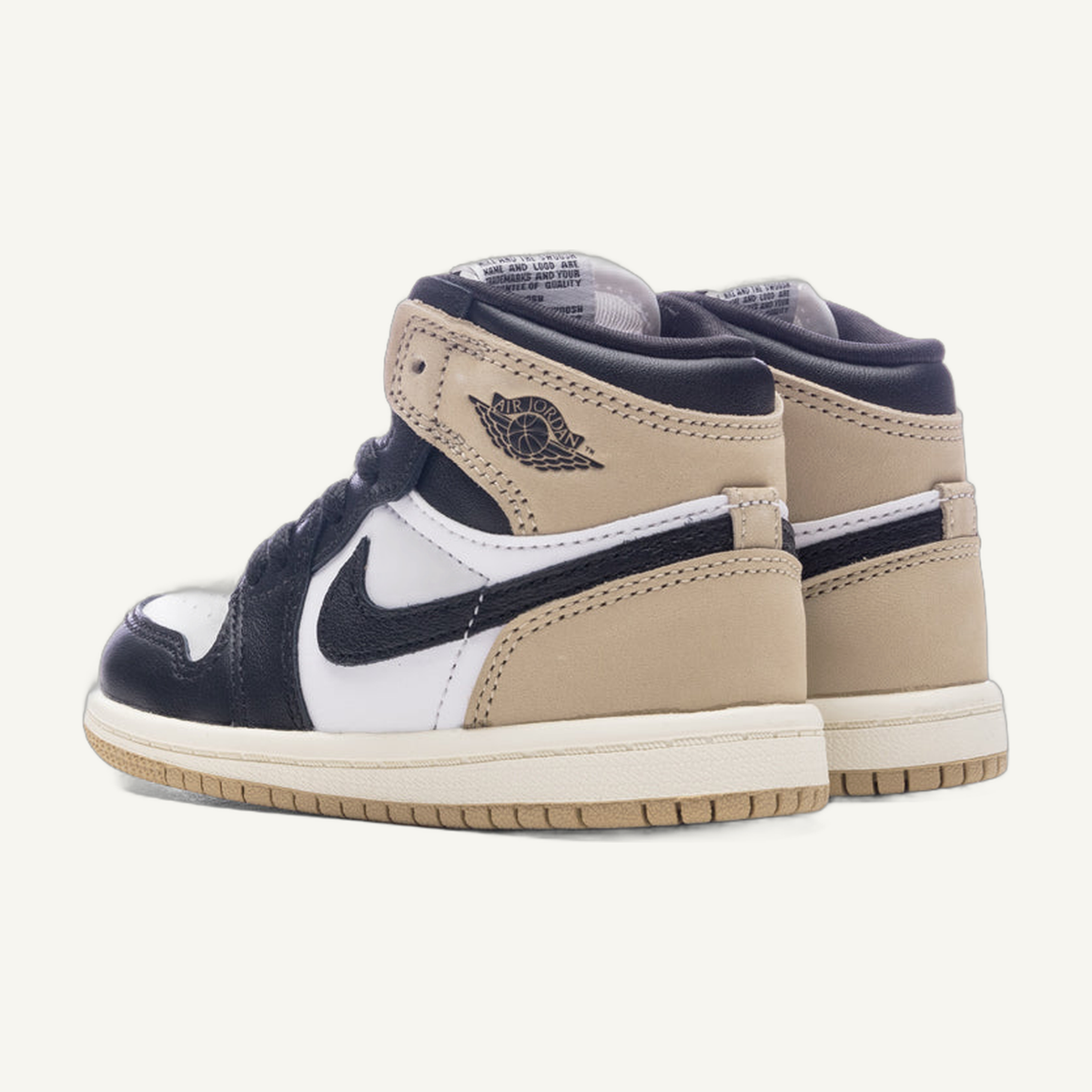Jordan Toddler Black/Latte Air Jordan 1 Retro High OG Sneakers, FD2598 021