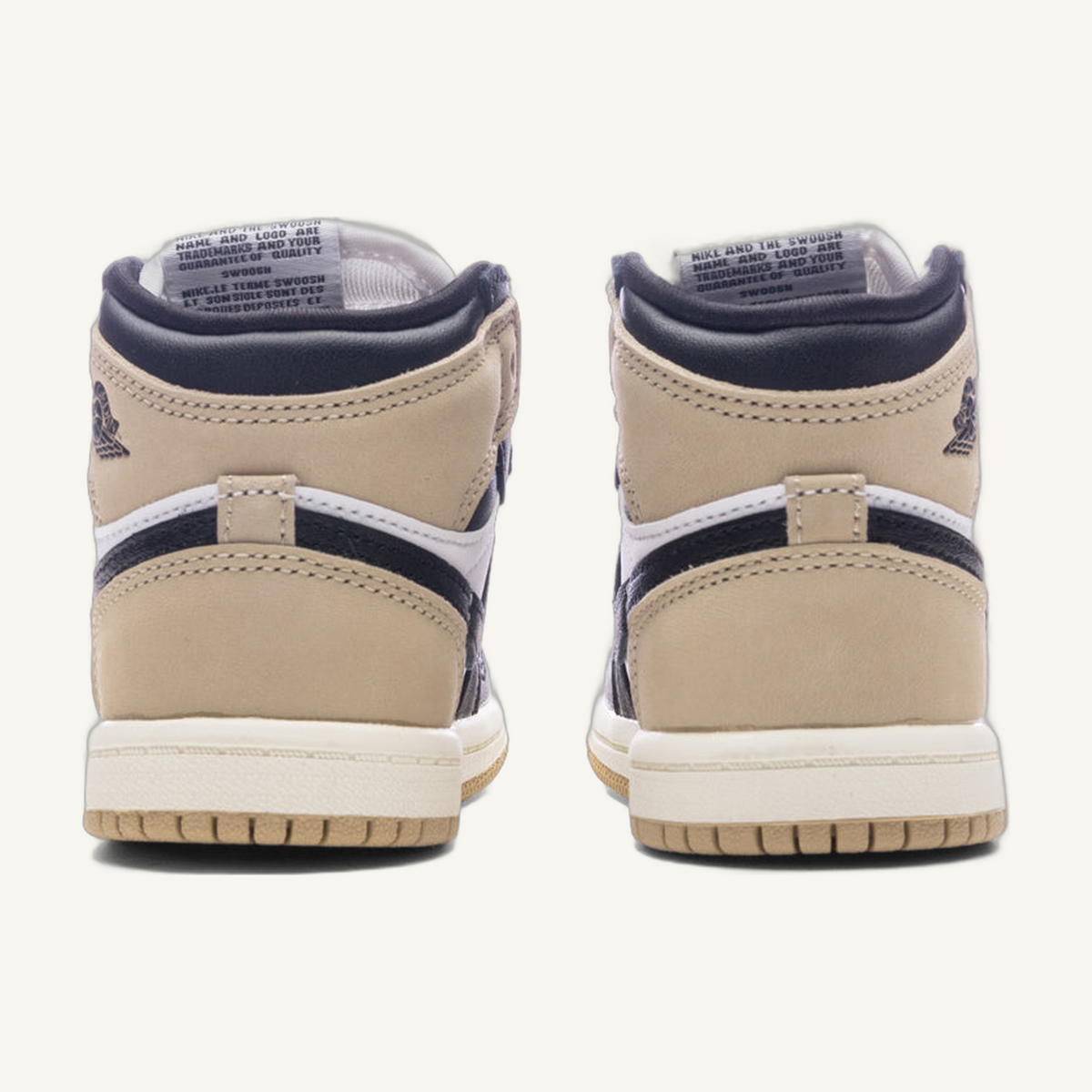 Jordan Toddler Black/Latte Air Jordan 1 Retro High OG Sneakers, FD2598 021