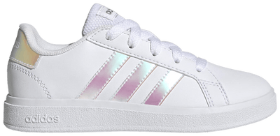 Adidas Kids' Grand Court 2.0 Sneakers, Cloud White / Iridescent / Cloud White, GY2326