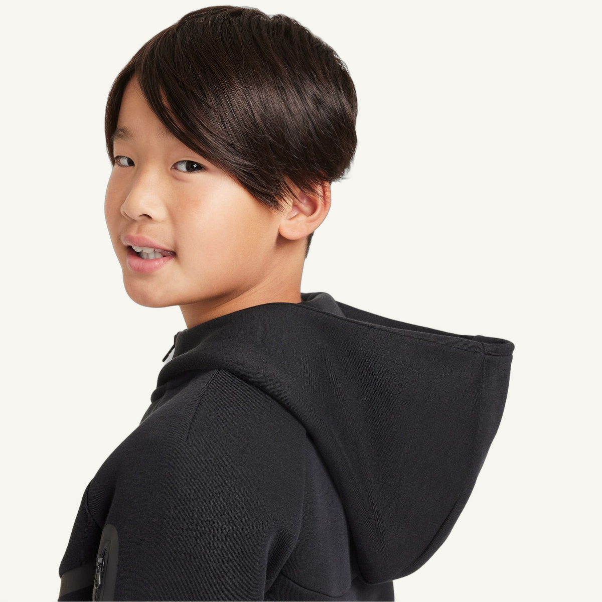 Nike Kids Black Sportswear Tech Fleece Full-Zip Hoodie, HV5867 010