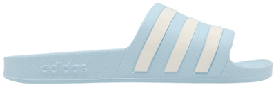 Adidas Women's Adilette Slides, Glow Blue / Zero Metalic / Zero Metalic, IE8919