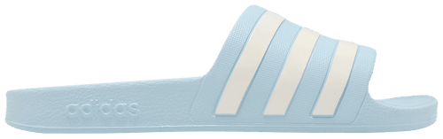 Adidas Women's Adilette Slides, Glow Blue / Zero Metalic / Zero Metalic, IE8919