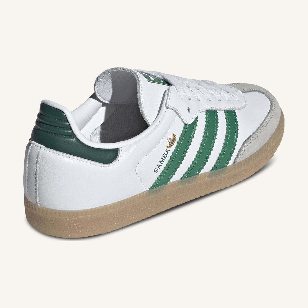 Adidas Originals Women's White/Bold Green Samba OG Sneakers, IH6630