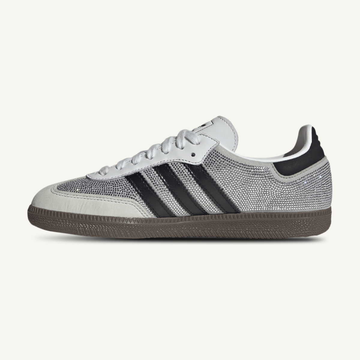 Adidas Originals Women's Silver/Black Rhinestone Samba Sneakers, IH9055
