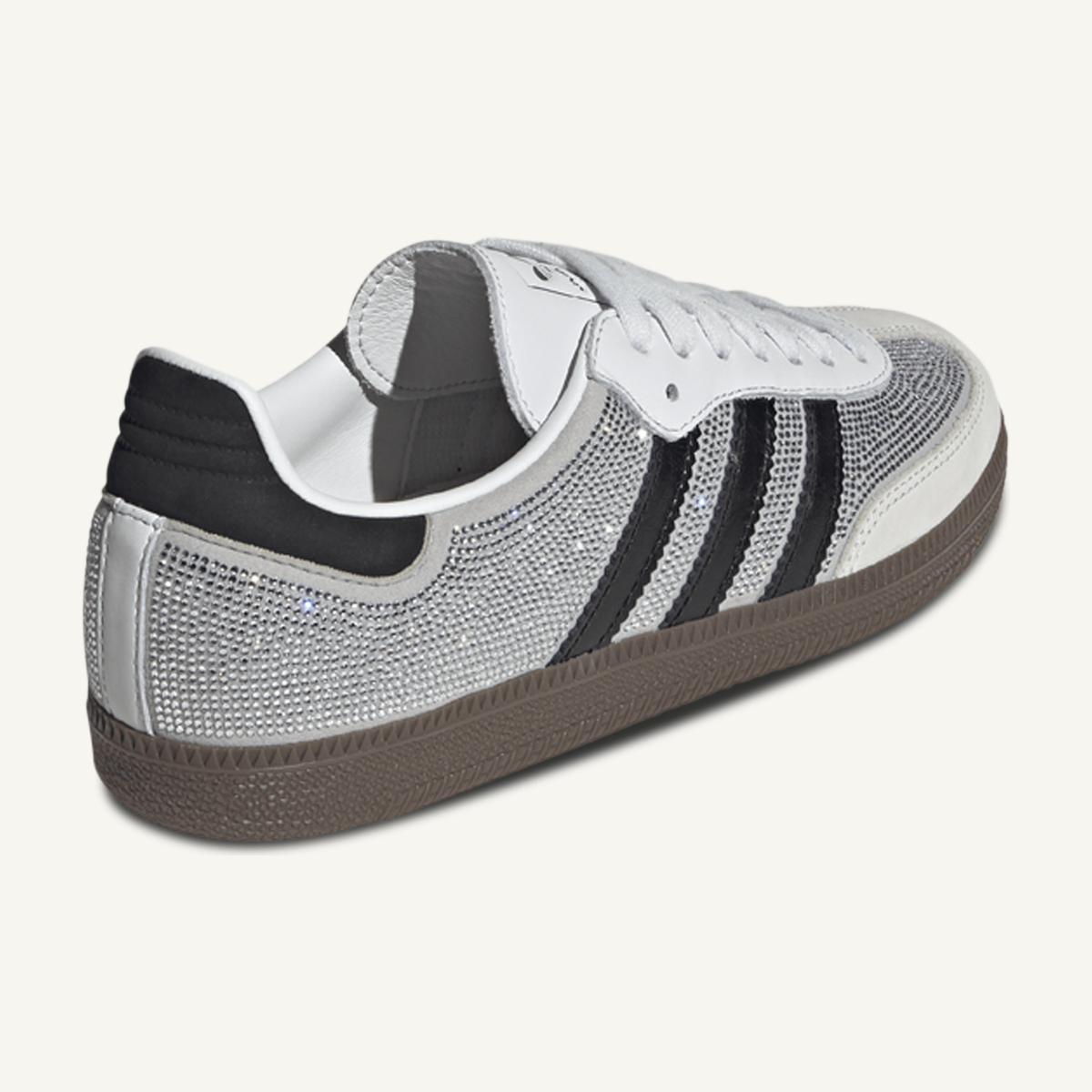 Adidas Originals Women's Silver/Black Rhinestone Samba Sneakers, IH9055