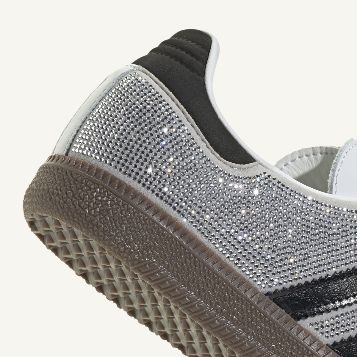 Adidas Originals Women's Silver/Black Rhinestone Samba Sneakers, IH9055