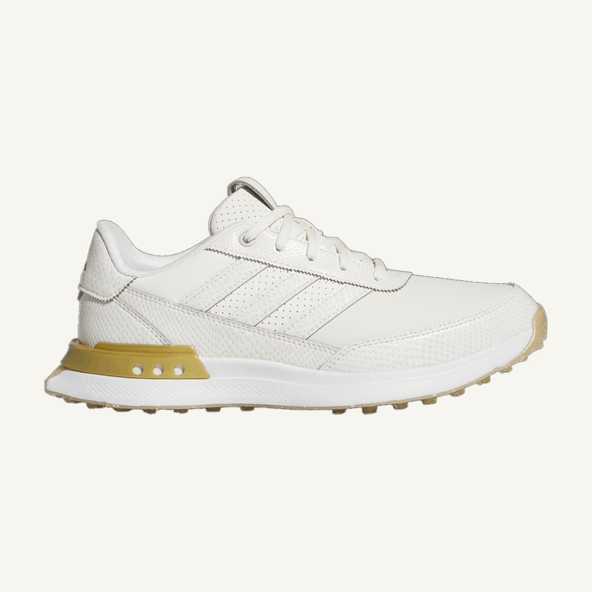 Adidas Women's Off White/Gold Metallic S2G 25 Spikeless Golf Shoes, JI4038