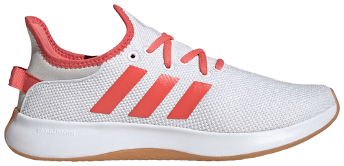 Adidas Women's Cloudfoam Running Shoes, Cloud White / Preloved Scarlet, JI4877