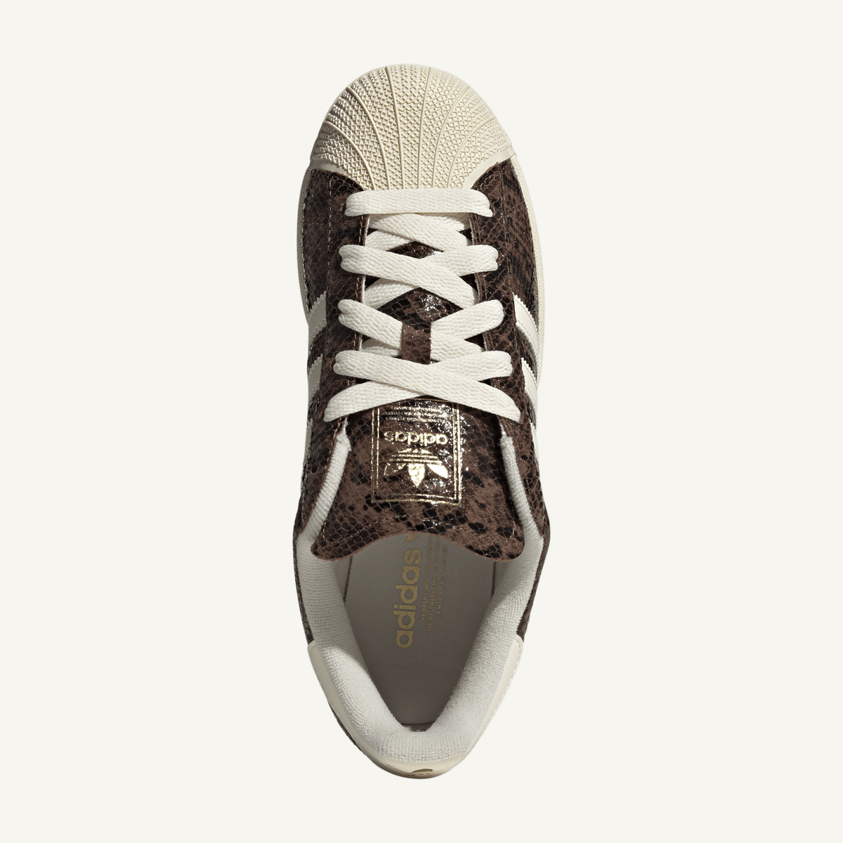 Adidas Originals Women's Preloved Brown/Cream White Superstar II Snakeskin Sneakers, JP8158