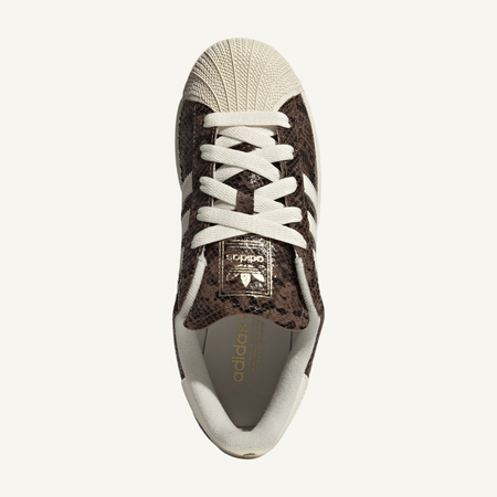 Adidas Originals Women's Preloved Brown/Cream White Superstar II Snakeskin Sneakers, JP8158