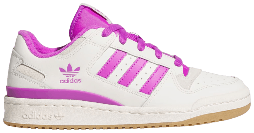 Adidas Forum Low CL para mujer, color blanco y morado, JR0474