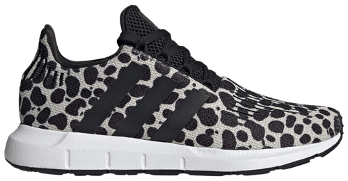 Zapatillas Adidas Swift Run 1.0 negras con estampado animal para mujer, JR0634