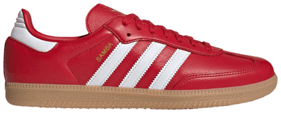 Adidas Originals Men's Samba OG Sneakers, Better Scarlet / Cloud White / Gum, JR0881