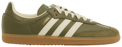 Adidas Originals Men's Samba OG Premium Sneakers, Medium Dark Khaki / Off White / Gum, JR0890