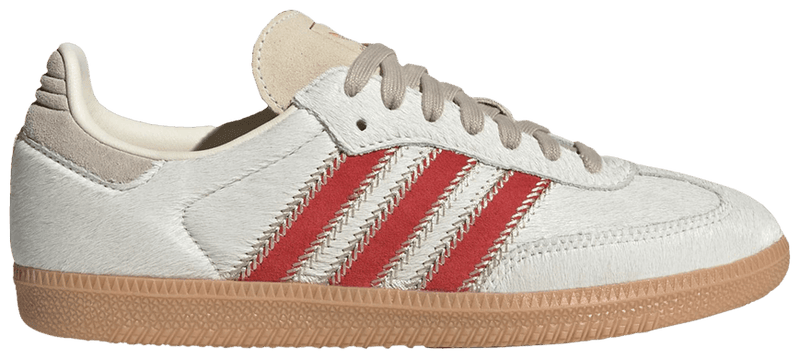 Adidas Originals Women's Samba OG Sneakers, Pony Hair Pack - Wonder Beige Better Scarlet, JS3935