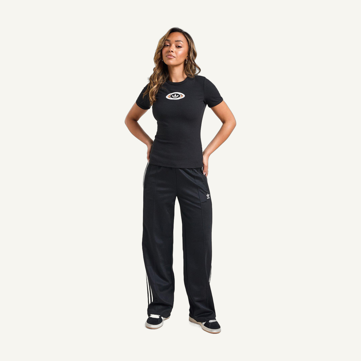 Adidas Originals Women's Black Campus Cut Out Tee, KA2686