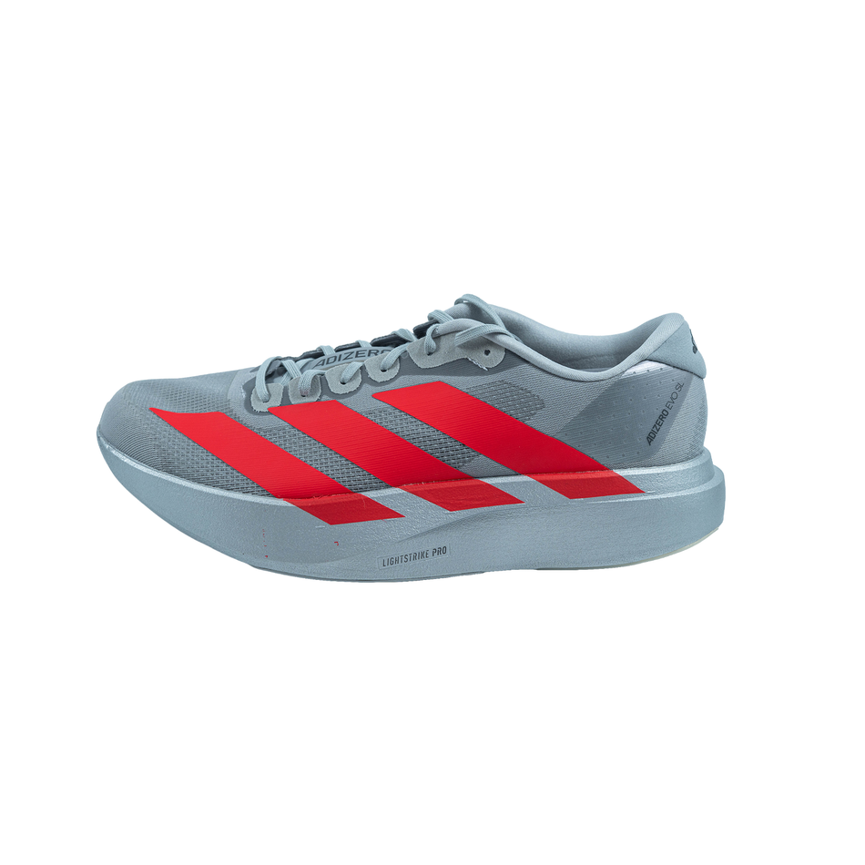 Adidas Men's Silver/Red Adizero EVO SL Running Shoes, KI3381