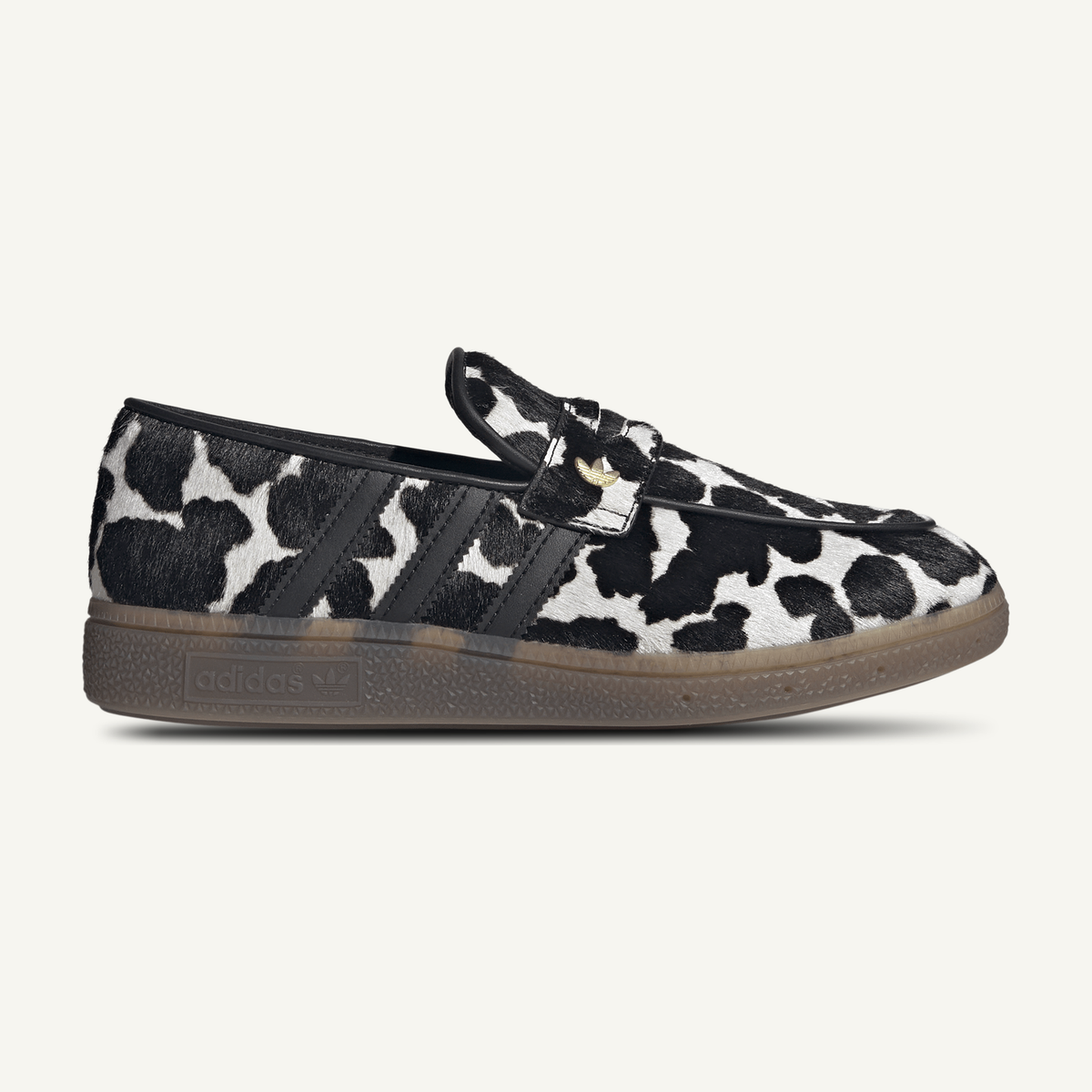 Adidas Originals Women's Black/White Cow Print Handball Spezial Loafer, KK0921